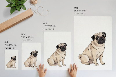 Decoratieve poster Portret van een hond, illustratieve stijl, subtiele kleuren