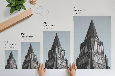 Decoratieve poster Torenhoge, gotische winkelruimte