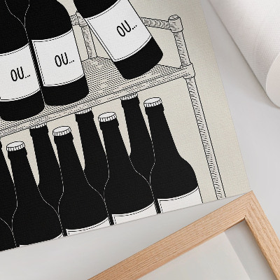 Wandposter Minimalistische zwart-wit illustratie van een hand met een fles.