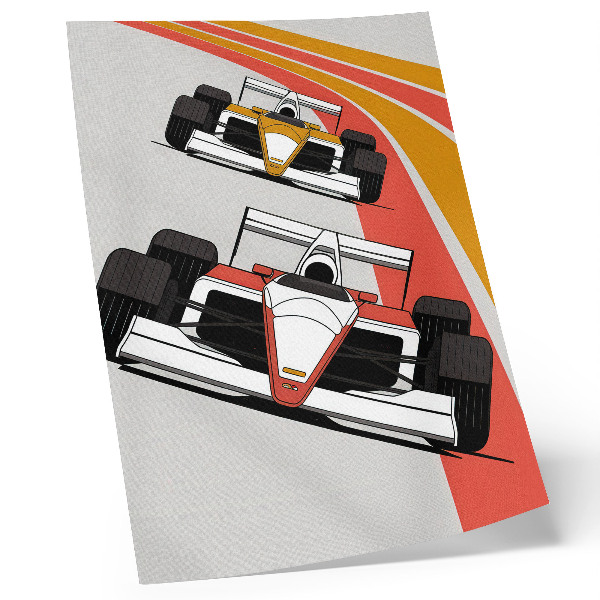 Decoratieve poster Dynamische raceauto's, modern circuit