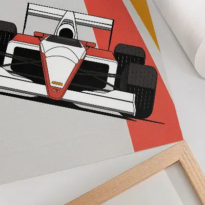 Decoratieve poster met dynamische raceauto's op een modern circuit