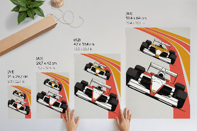 Decoratieve poster Dynamische raceauto's, modern circuit