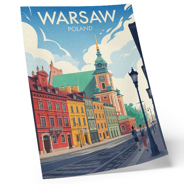 Wandposter Kleurrijke huurkazernes, architectuur in de blauwe lucht