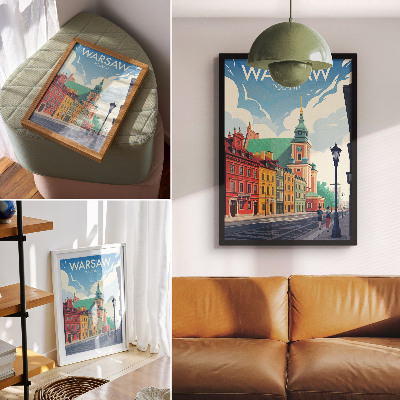 Wandposter Kleurrijke huurkazernes, architectuur in de blauwe lucht