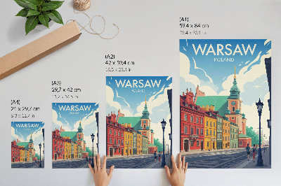 Wandposter Kleurrijke huurkazernes, architectuur in de blauwe lucht