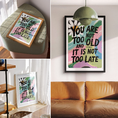 Wandposter Dynamische kleuren. Inspirerende tekst. Moderne uitstraling.