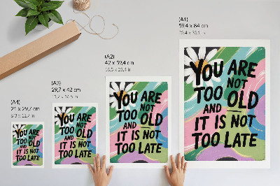 Wandposter Dynamische kleuren. Inspirerende tekst. Moderne uitstraling.