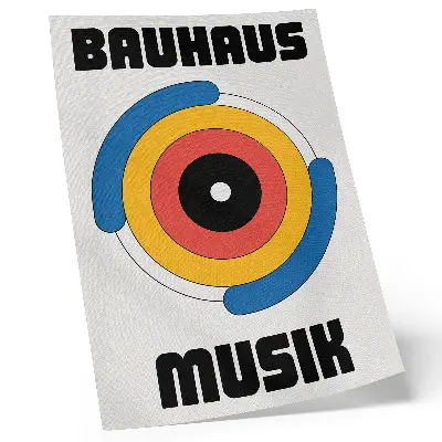 Decoratieve poster in Bauhaus-stijl met cirkels en sterke kleuren voor een moderne uitstraling