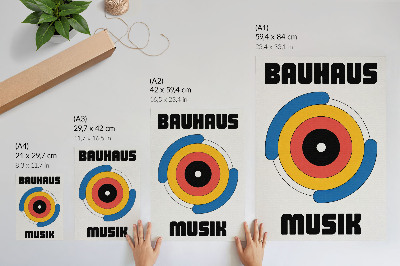 Decoratieve poster Bauhaus-stijl, cirkels, sterke kleuren, moderniteit