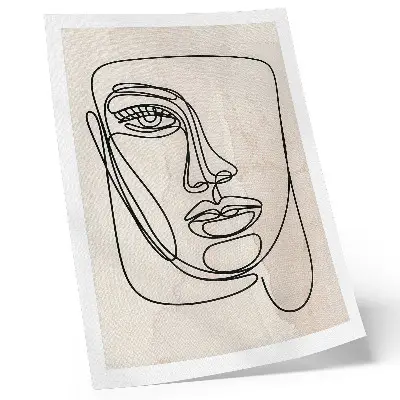 Decoratieve poster Minimalisme Elegantie met gezicht in beige en zwart