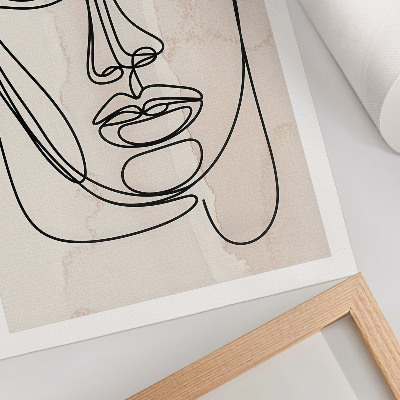 Decoratieve poster Minimalisme elegantie gezicht beige zwart
