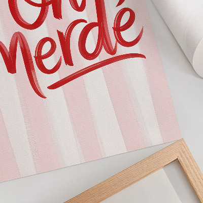 Poster Rode letters op een pastelkleurige achtergrond