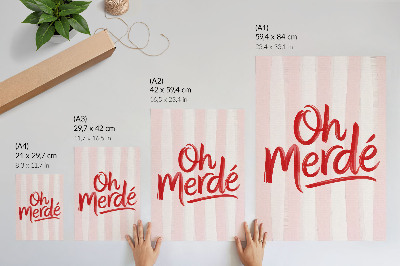 Poster Rode letters op een pastelkleurige achtergrond