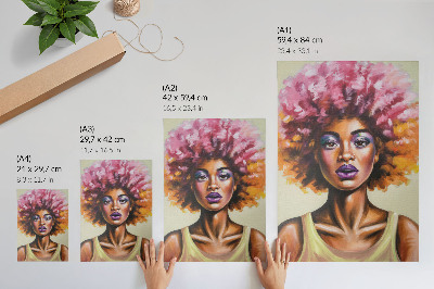Decoratieve poster Levendige kleuren, expressieve figuur, sterke gelaatsuitdrukking