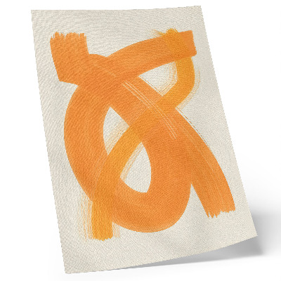 Wandposter Abstracte, levendige oranje penseelstreken
