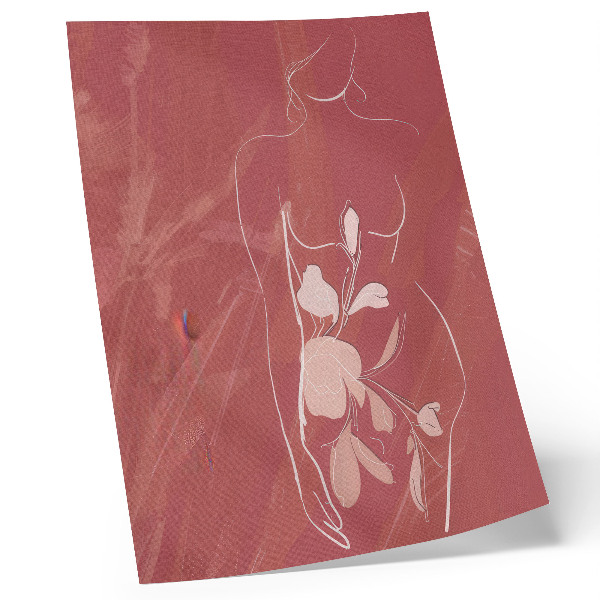 Poster Vrouwelijke silhouetten en bloemen, verfijning, minimalisme