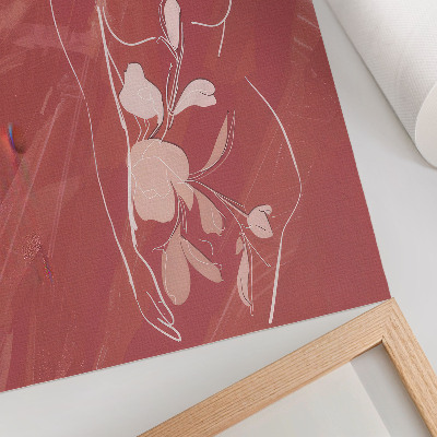 Poster Vrouwelijke silhouetten en bloemen, verfijning, minimalisme