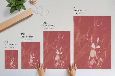 Poster Vrouwelijke silhouetten en bloemen, verfijning, minimalisme