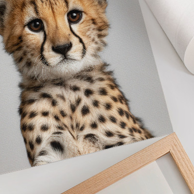 Poster Schattige cheetah minimalistische achtergrond delicate