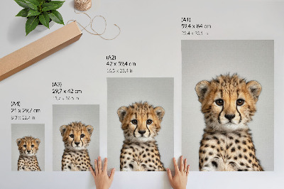 Poster Schattige cheetah minimalistische achtergrond delicate