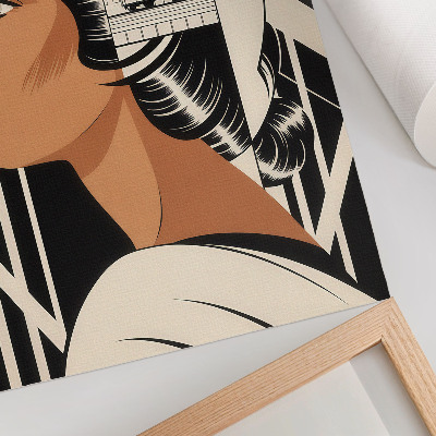 Decoratieve poster Vrouwenprofiel met geometrische lijnen in modernistische stijl