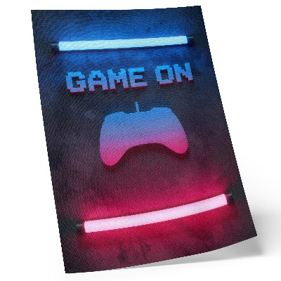 Poster Neon pixel inscriptie speelpad dynamiek