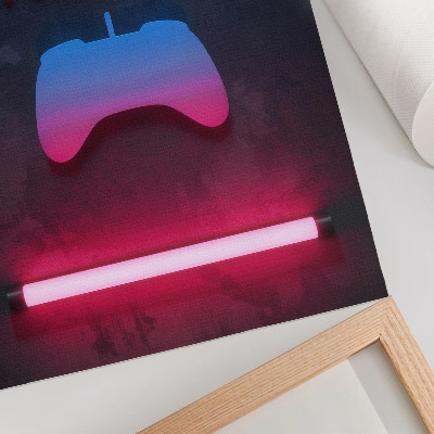 Poster Neon pixel inscriptie speelpad dynamiek