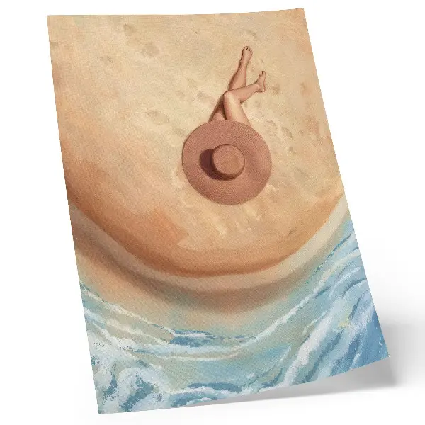 Decoratieve poster Strandhoed om te rusten in de zon