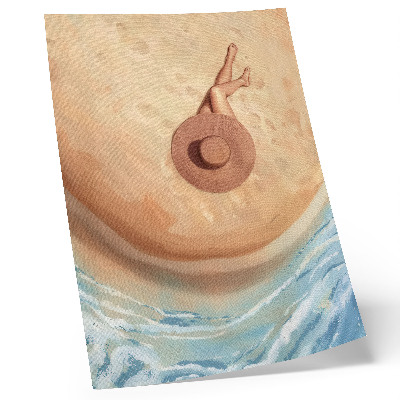 Decoratieve poster Strandhoed om te rusten in de zon.