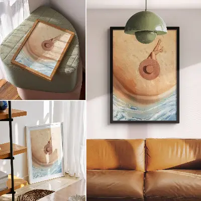 Decoratieve poster Strandhoed om te rusten in de zon