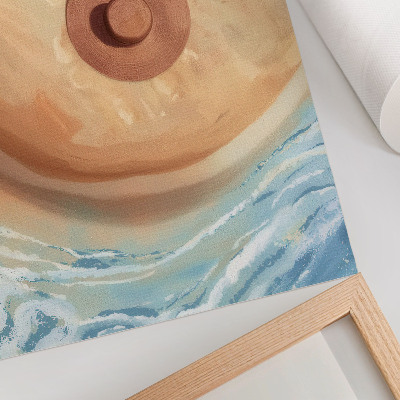 Decoratieve poster Strandhoed om te rusten in de zon.