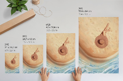 Decoratieve poster Strandhoed om te rusten in de zon.