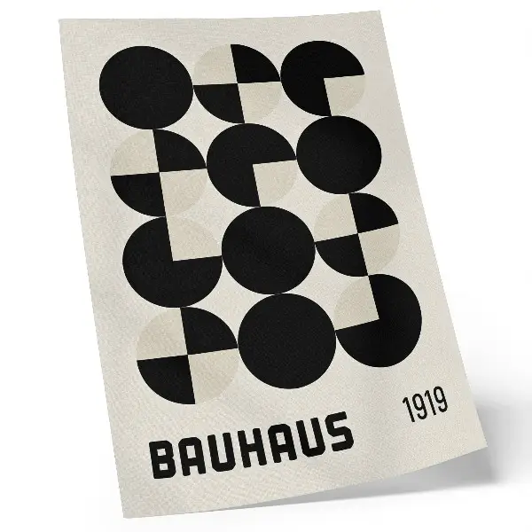 Wandposter met geometrische vormen in een harmonieuze en minimalistische moderne stijl