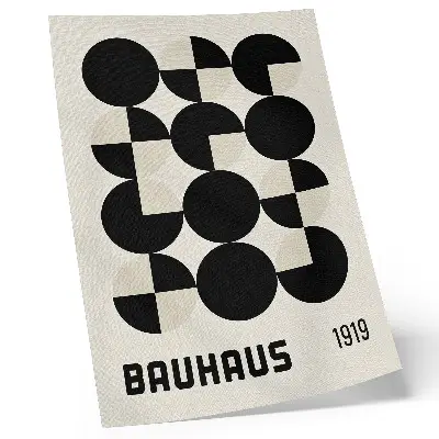 Wandposter met geometrische vormen in een harmonieuze en minimalistische moderne stijl