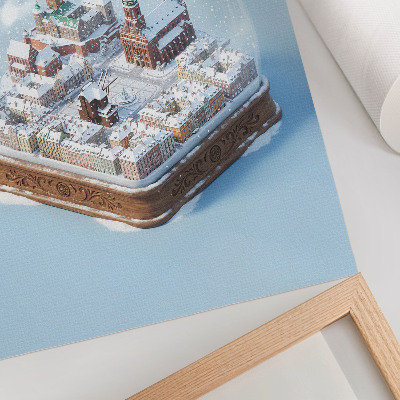 Decoratieve poster Winter Gdańsk onder de sneeuw in een glazen bol