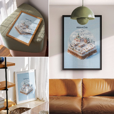 Decoratieve poster Krakau onder een glazen koepel - winterse sfeer