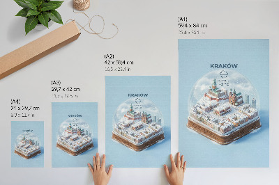 Decoratieve poster Krakau onder een glazen koepel - winterse sfeer