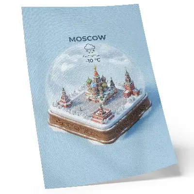 Sneeuwbol Moskou miniature editie in winterse sfeer
