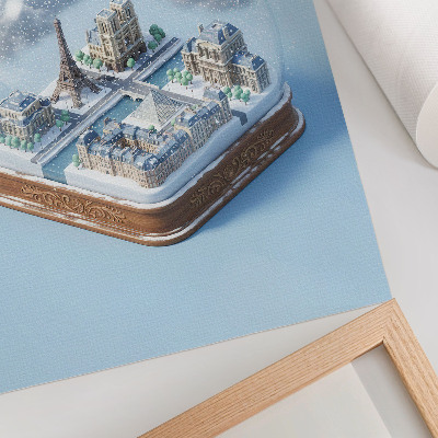 Poster Winter Parijs sneeuwbolmodel
