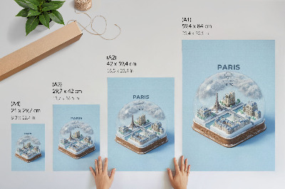 Poster Winter Parijs sneeuwbolmodel