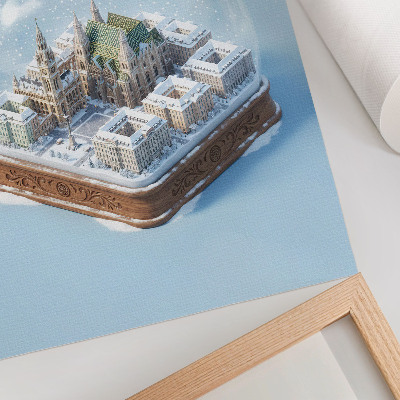 Poster Een miniatuurpanorama van Wenen in een glazen bol.