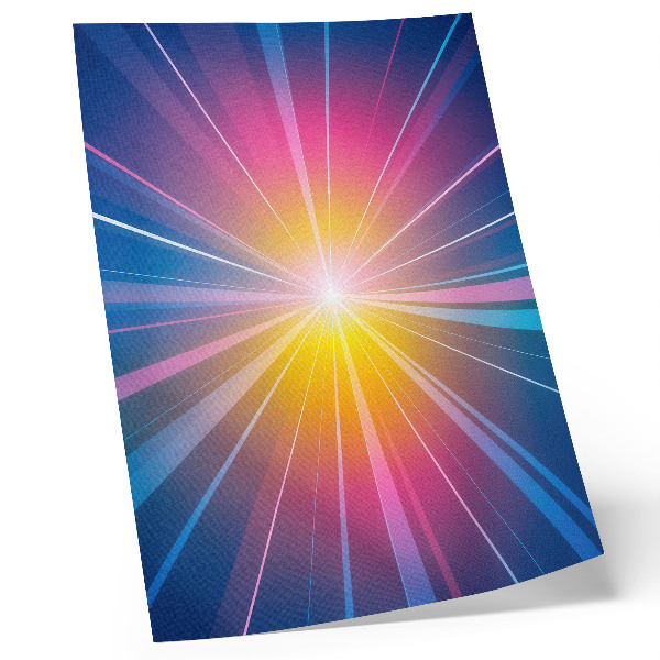 Wandposter Energieke kleurenstralen brandpunt