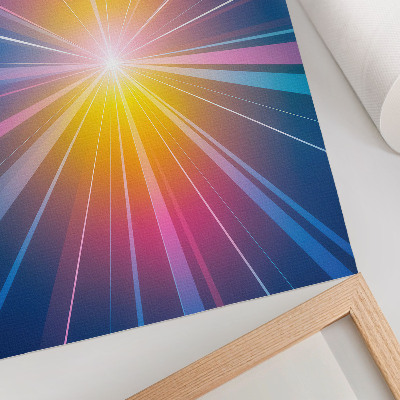 Wandposter Energieke kleurenstralen brandpunt