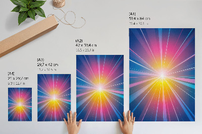 Wandposter Energieke kleurenstralen brandpunt