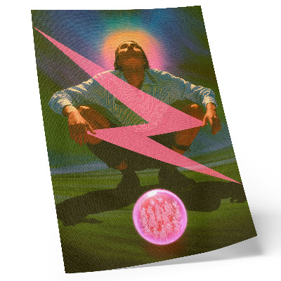 Decoratieve poster Neonkleuren en een verrassende figuur