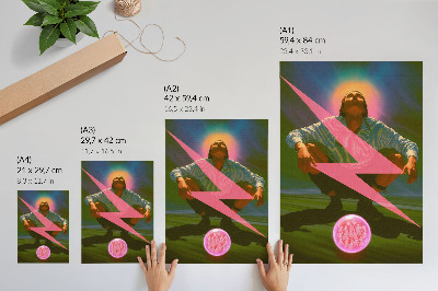 Decoratieve poster Neonkleuren en een verrassende figuur