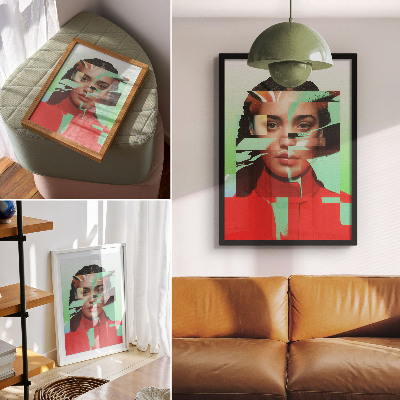 Wandposter Een gefragmenteerd beeld van de popart-moderniteit.