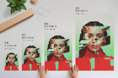 Wandposter Een gefragmenteerd beeld van de popart-moderniteit.