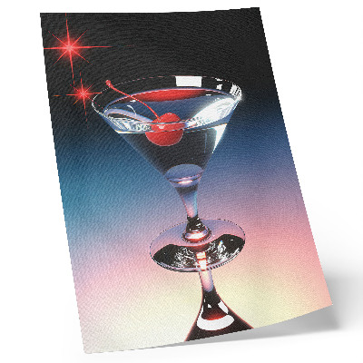Poster Elegant cocktailglas met rode kers
