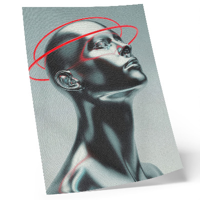 Decoratieve poster Futuristische sculptuur moderniteit rood grijs